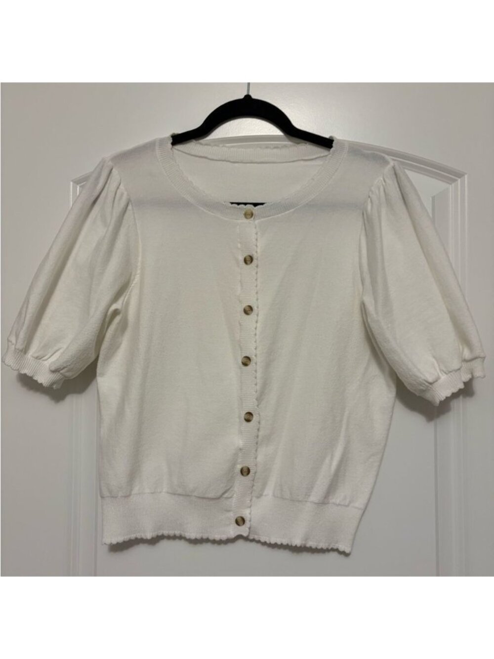 Chic White Button-Down Women's Sweater